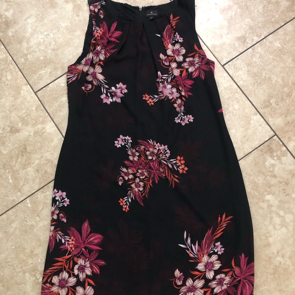 Worthington Black Dress with Pink Floral Design